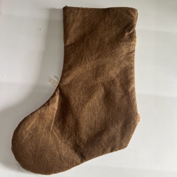 Rustic Christmas Stocking 3D Plush Reindeer Moose Trees Stars & Evergreen Decor - Picture 3 of 10